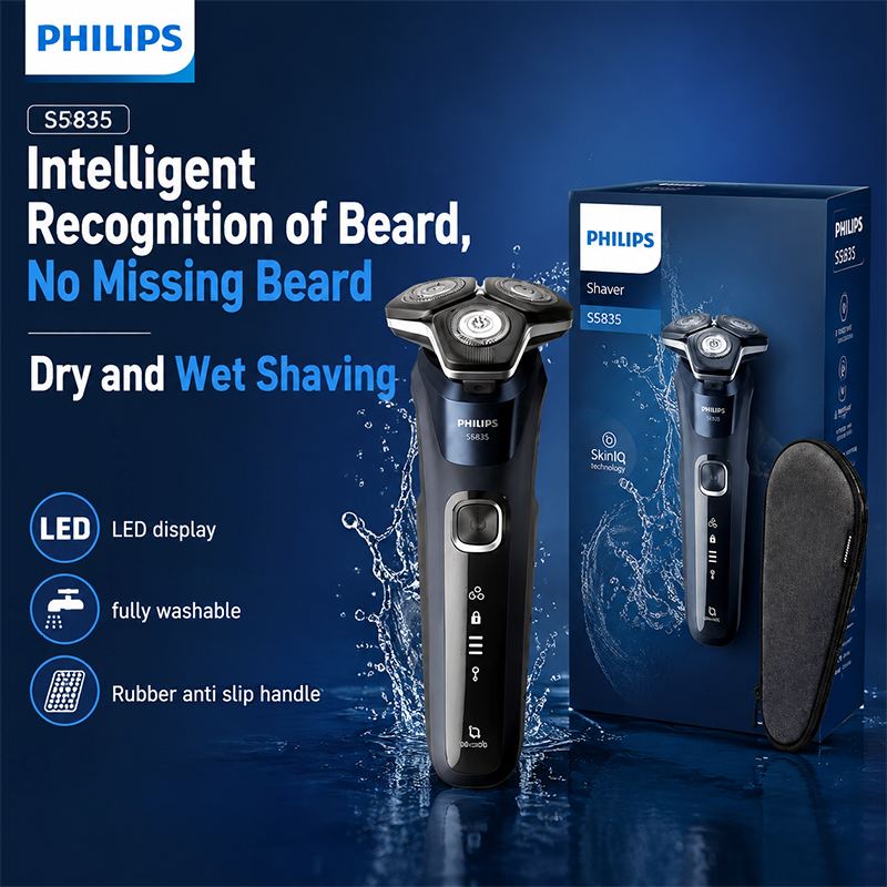 Mens Grooming Travel Kit - Philips S5835 Elektrikli Tıraş Makinesi Döner
